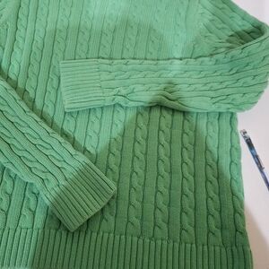 L.L. Bean Women's Cable Knit Crewneck Sweater - Mint